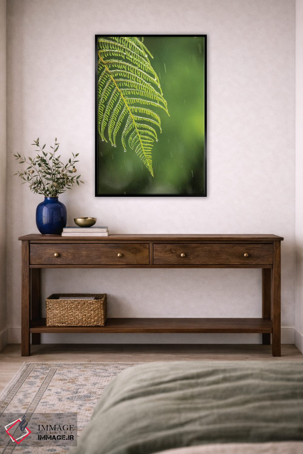 تابلو دکوراتیو Sarapique River Valley. Fern In Rain.,کاستاریکا، دره رود سرپ… اثر جینز گالری - D5B