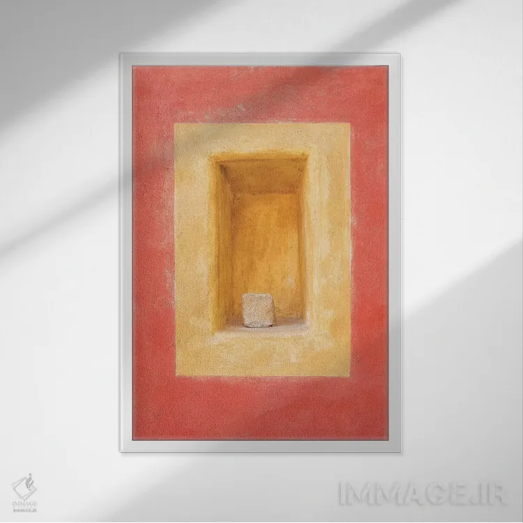 تابلو دکوراتیو Cesky Krumlov. Colorful Wall Indented Space.,جمهوری چک، چسکی… اثر جینز گالری - نمای قابدار سفید