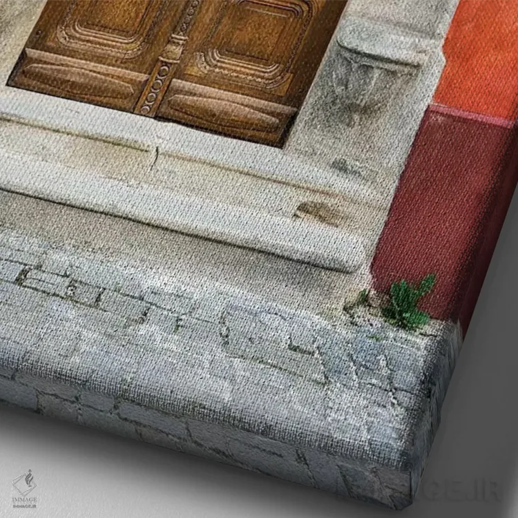 تابلو دکوراتیو Cesky Krumlov. Ornate Doors And Arch.,جمهوری چک، چسکی کروملو… اثر جینز گالری - نمای نزدیک بافت بوم