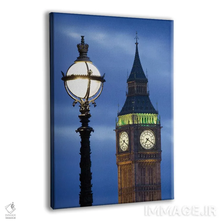تابلو دکوراتیو Great Britain, London, Big Ben. Clock Tower Lamp Post.,اروپا… اثر جینز گالری - نمای پرسپکتیو محصول