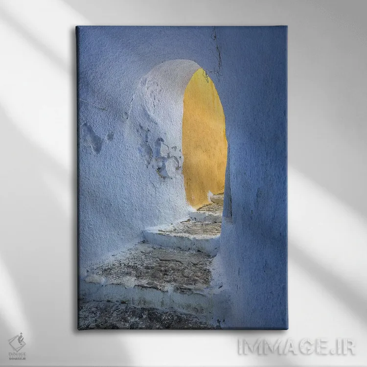 تابلو دکوراتیو Greece, Santorini, Pyrgos. Building Passageway.,اروپا، یونان… اثر جینز گالری - نمای روبهرو روی دیوار