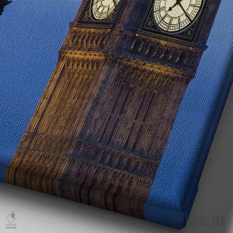 تابلو دکوراتیو Great Britain, London, Big Ben. Clock Tower Lamp Post.,اروپا… اثر جینز گالری - نمای نزدیک بافت بوم