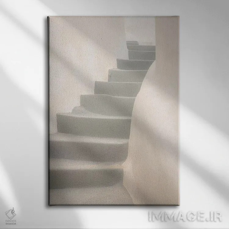 تابلو دکوراتیو Greece, Santorini, Thira. White Stairway And Walls.,اروپا، ی… اثر جینز گالری - نمای روبهرو روی دیوار