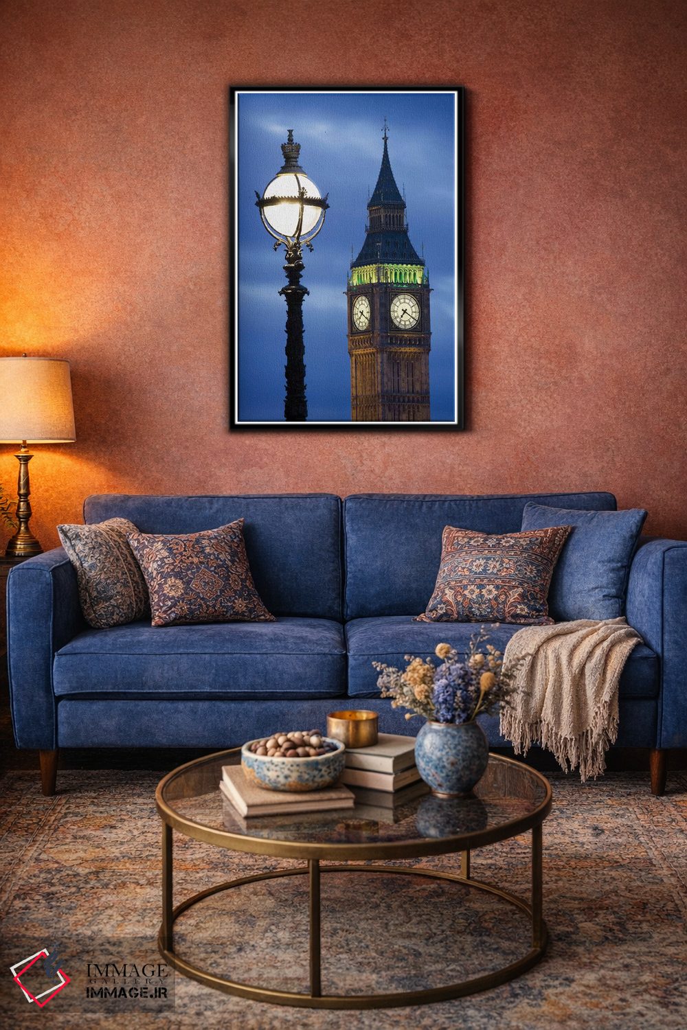 تابلو دکوراتیو Great Britain, London, Big Ben. Clock Tower Lamp Post.,اروپا… اثر جینز گالری - D4B