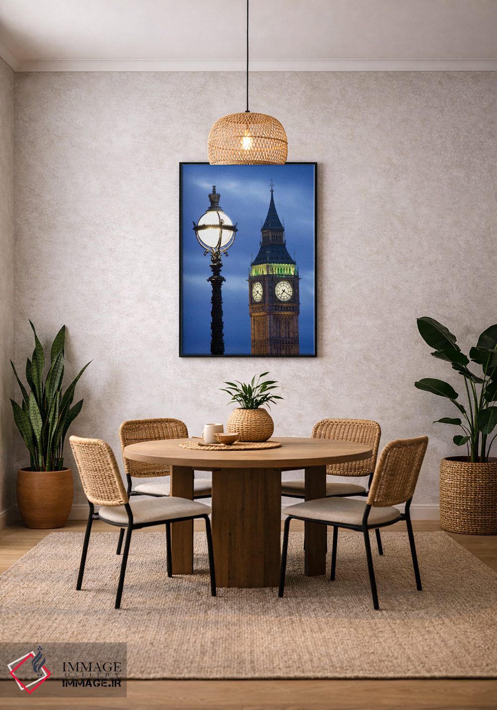 تابلو دکوراتیو Great Britain, London, Big Ben. Clock Tower Lamp Post.,اروپا… اثر جینز گالری - D3B