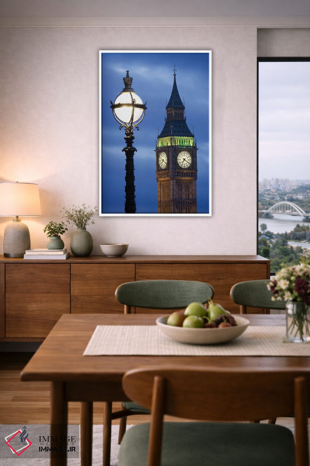 تابلو دکوراتیو Great Britain, London, Big Ben. Clock Tower Lamp Post.,اروپا… اثر جینز گالری - D5W