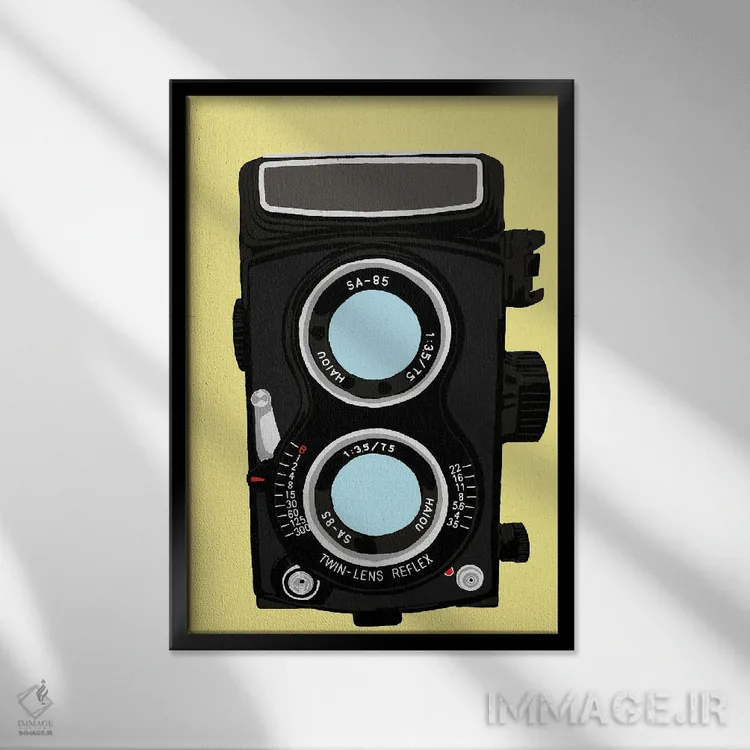 تابلو دکوراتیو دوربین قطع متوسط اثر جیمی متز - نمای قابدار مشکی