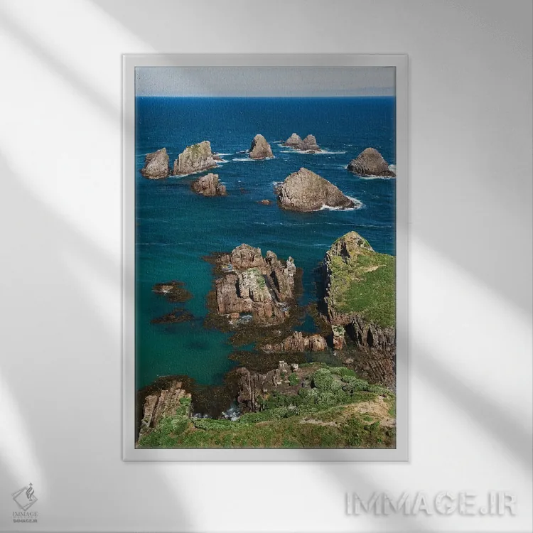 تابلو دکوراتیو South Island. Ocean View From Nugget Point.,نیوزیلند، جزیره… اثر جینز گالری - نمای قابدار سفید