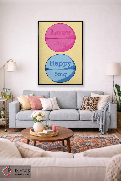 تابلو دکوراتیو قرص خوشحالی زرد اثر جیمی متز - D1B