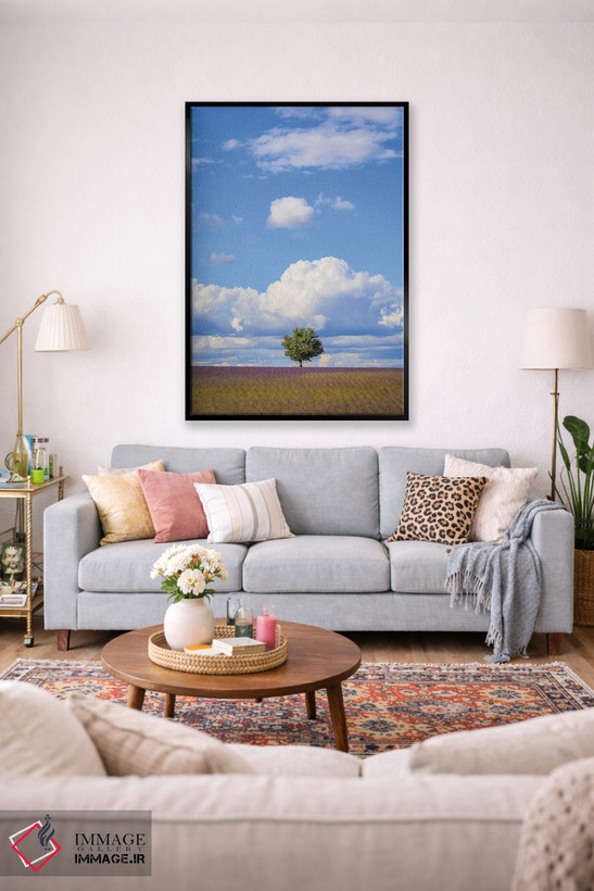 تابلو دکوراتیو Provence, Valensole Plateau. Field Of Lavender And Tree.,فرا… اثر جینز گالری - D2B