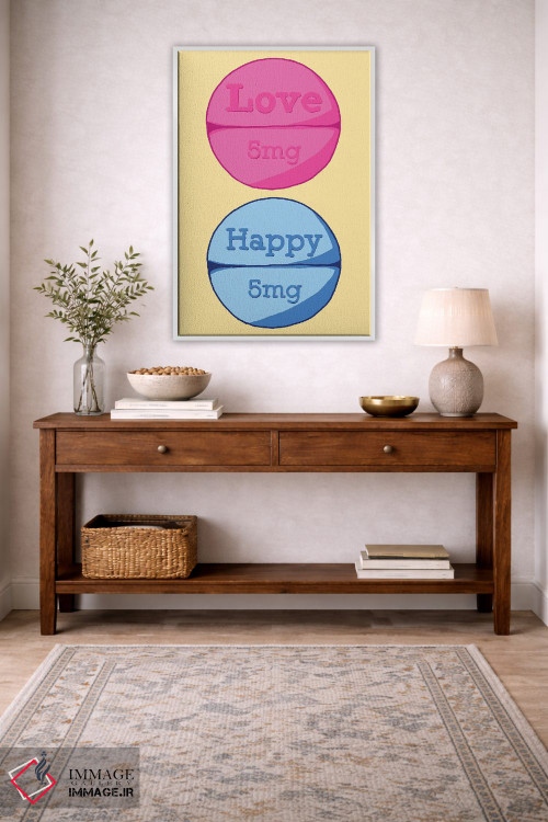 تابلو دکوراتیو قرص خوشحالی زرد اثر جیمی متز - D2W