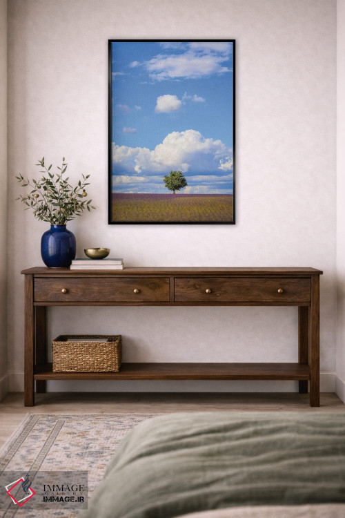 تابلو دکوراتیو Provence, Valensole Plateau. Field Of Lavender And Tree.,فرا… اثر جینز گالری - D5B