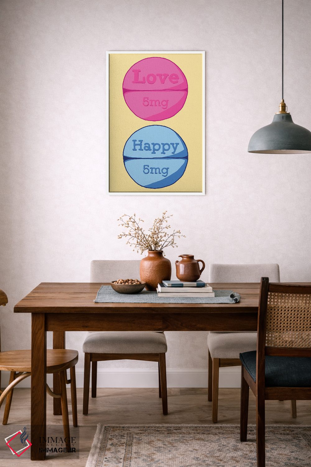 تابلو دکوراتیو قرص خوشحالی زرد اثر جیمی متز - D6W