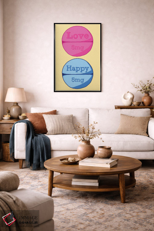 تابلو دکوراتیو قرص خوشحالی زرد اثر جیمی متز - D4B