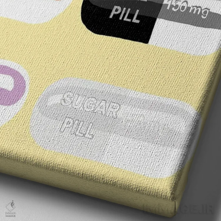 تابلو دکوراتیو خوردنی قرص زرد اثر جیمی متز - نمای نزدیک بافت بوم