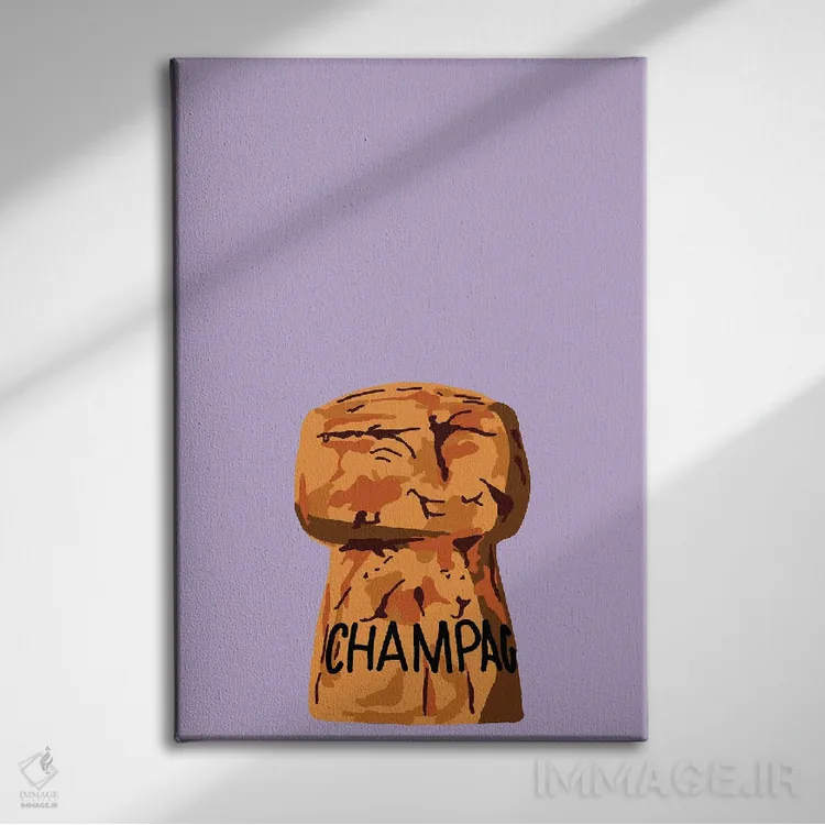 تابلو دکوراتیو چوب پنبه شامپاین اثر جیمی متز - نمای روبهرو روی دیوار