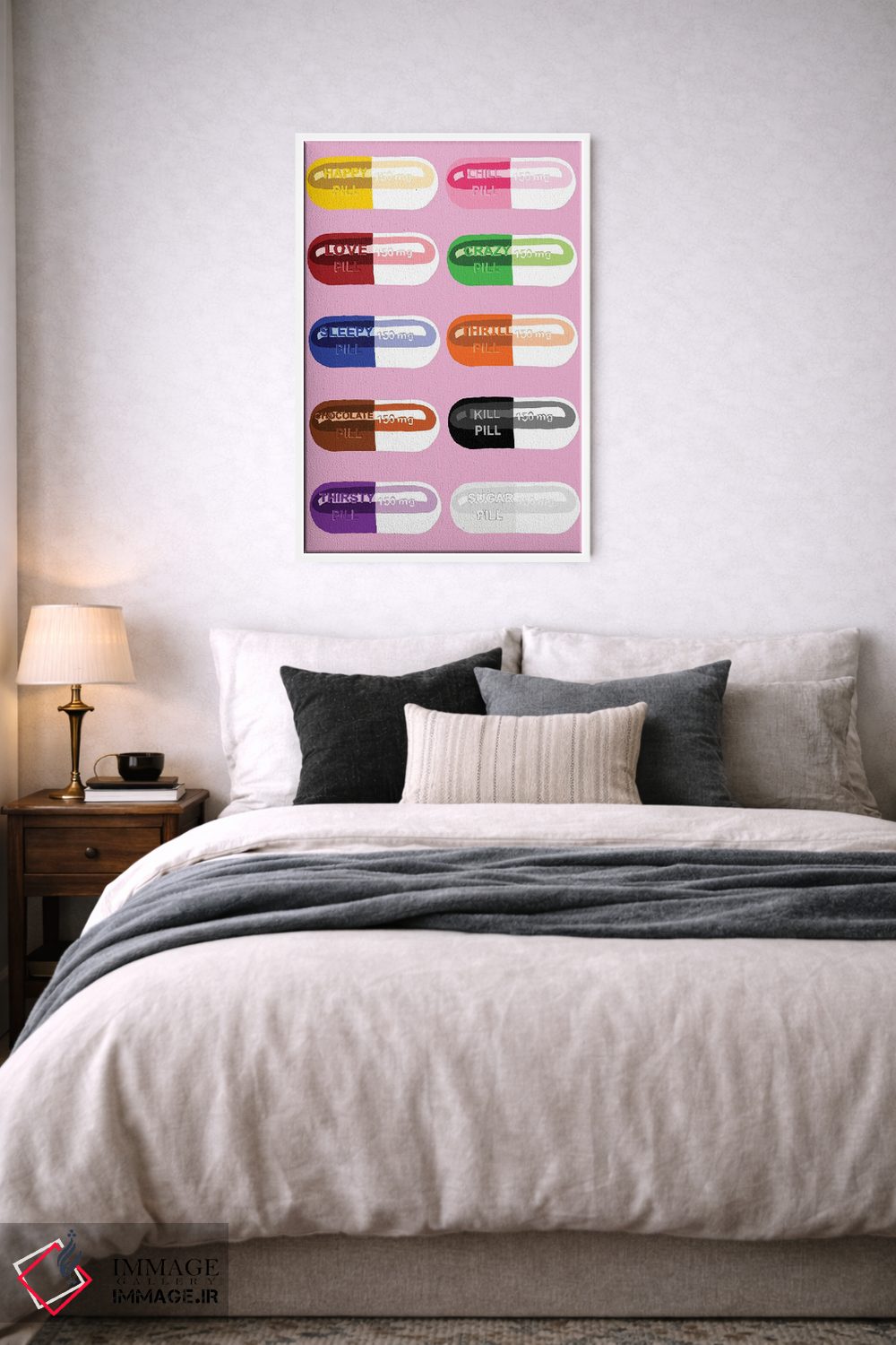 تابلو دکوراتیو خوردنی قرص صورتی اثر جیمی متز - D4W