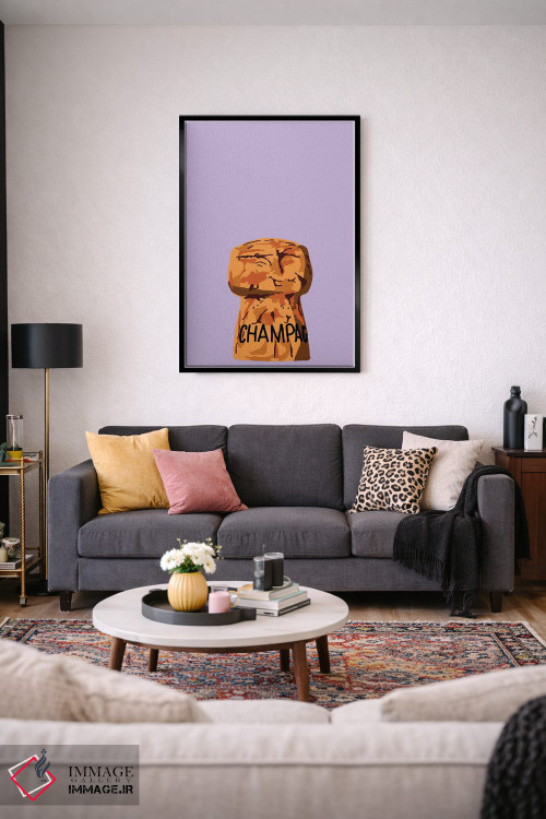 تابلو دکوراتیو چوب پنبه شامپاین اثر جیمی متز - D5B
