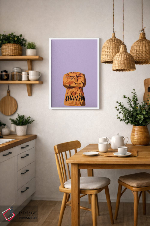 تابلو دکوراتیو چوب پنبه شامپاین اثر جیمی متز - D3W