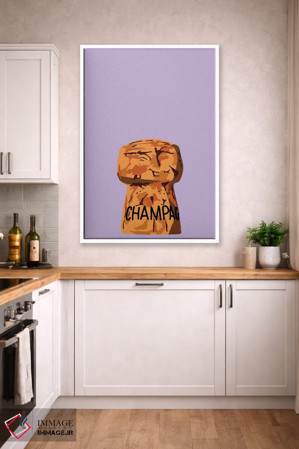 تابلو دکوراتیو چوب پنبه شامپاین اثر جیمی متز - D4W