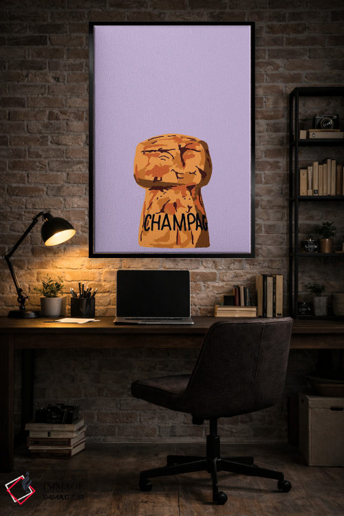 تابلو دکوراتیو چوب پنبه شامپاین اثر جیمی متز - D6B