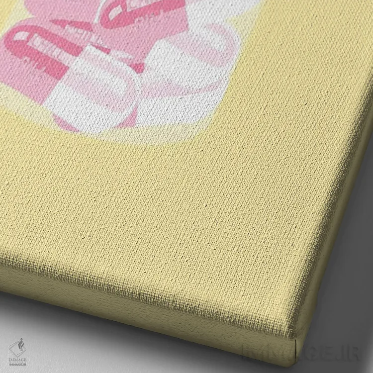 تابلو دکوراتیو بطری قرص آرامش زرد اثر جیمی متز - نمای نزدیک بافت بوم