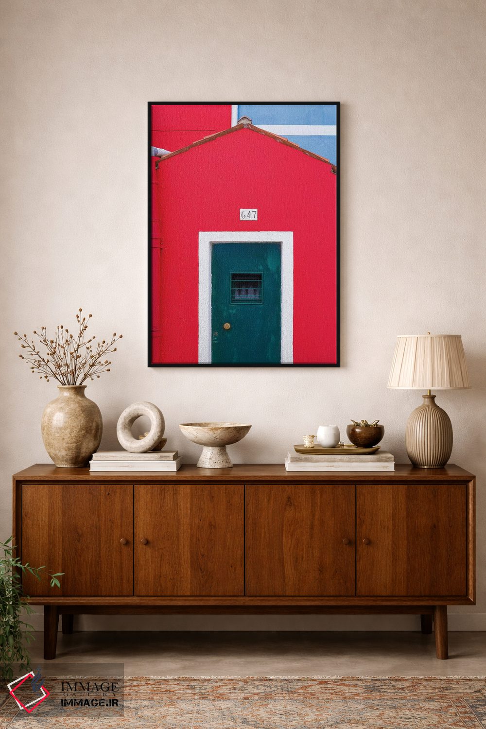 تابلو دکوراتیو Burano. Colorful House Exterior.,ایتالیا، بورانو. نمای بیرون… اثر جینز گالری - D2B