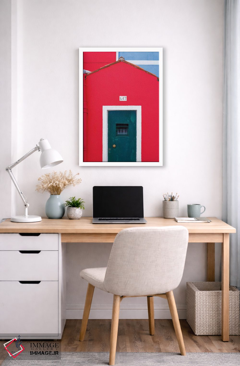 تابلو دکوراتیو Burano. Colorful House Exterior.,ایتالیا، بورانو. نمای بیرون… اثر جینز گالری - D6W