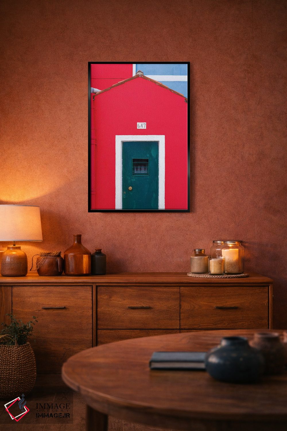 تابلو دکوراتیو Burano. Colorful House Exterior.,ایتالیا، بورانو. نمای بیرون… اثر جینز گالری - D4B