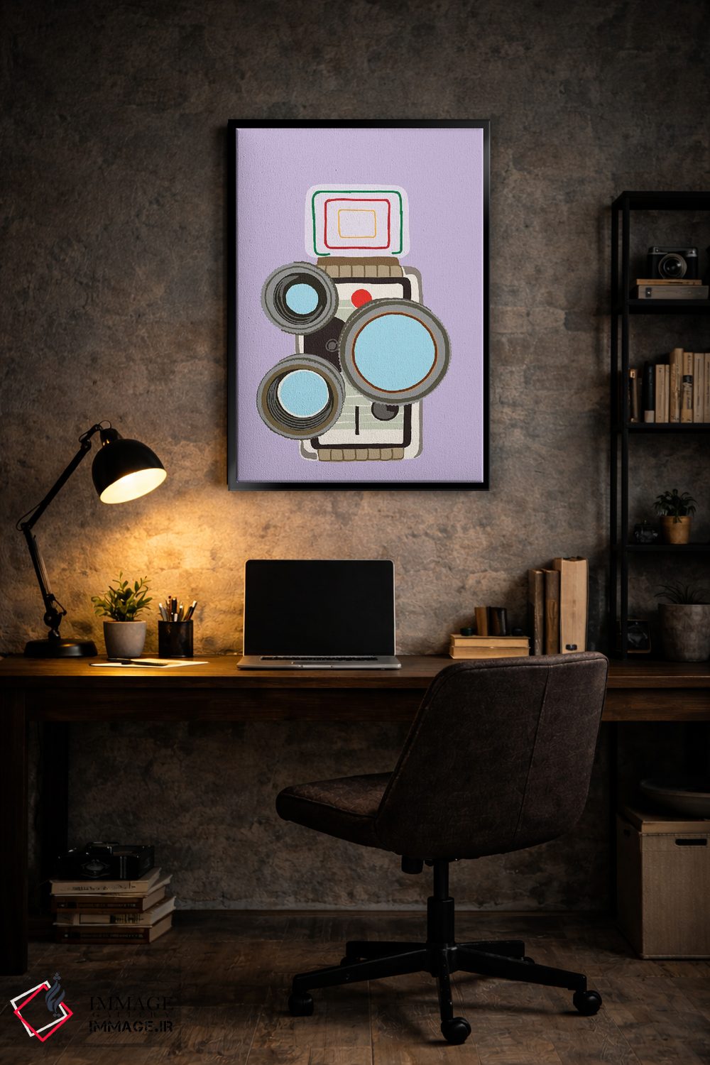 تابلو دکوراتیو دوربین فیلمبرداری ۸ میلی متری اثر جیمی متز - D6B