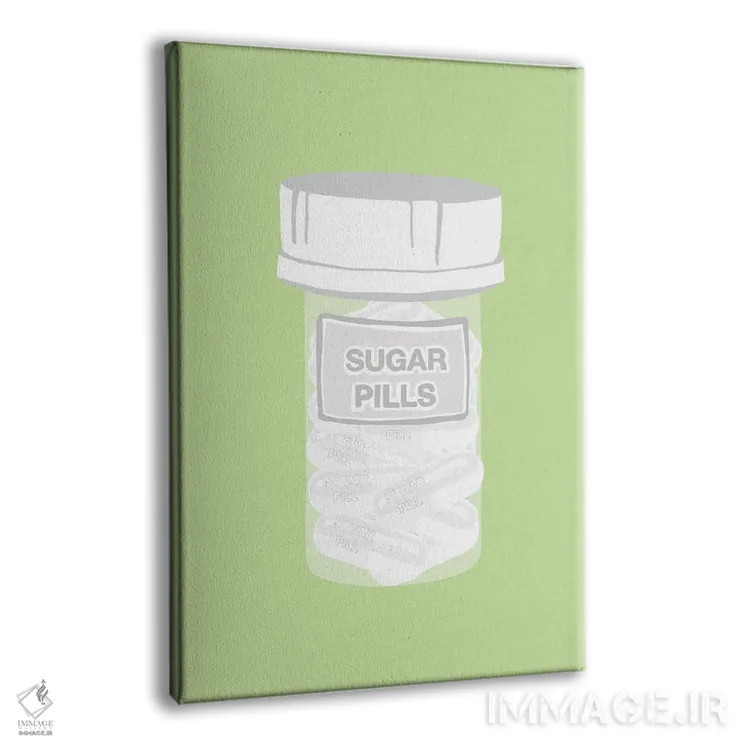 تابلو دکوراتیو بطری قرص قندی سبز نعناعی اثر جیمی متز - نمای پرسپکتیو محصول