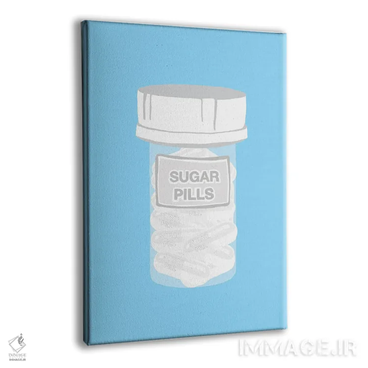 تابلو دکوراتیو بطری قرص قندی آبی اثر جیمی متز - نمای پرسپکتیو محصول