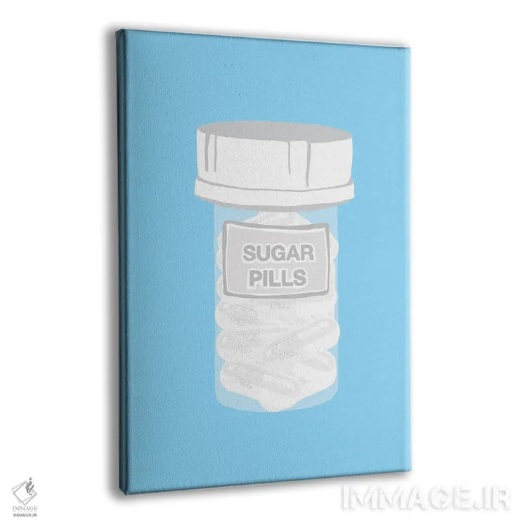 تابلو دکوراتیو بطری قرص قندی آبی اثر جیمی متز - نمای پرسپکتیو محصول