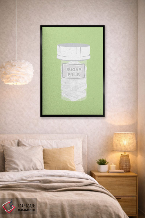 تابلو دکوراتیو بطری قرص قندی سبز نعناعی اثر جیمی متز - D1B