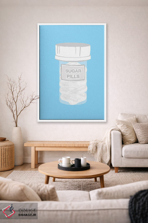 تابلو دکوراتیو بطری قرص قندی آبی اثر جیمی متز - D1W