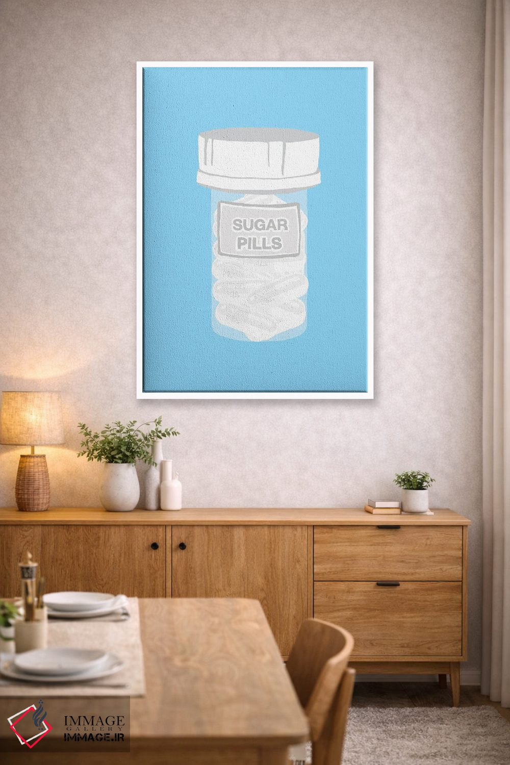 تابلو دکوراتیو بطری قرص قندی آبی اثر جیمی متز - D3W