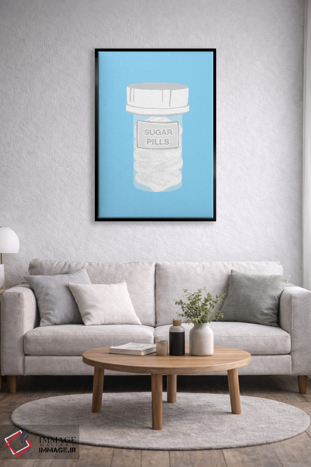 تابلو دکوراتیو بطری قرص قندی آبی اثر جیمی متز - D4B
