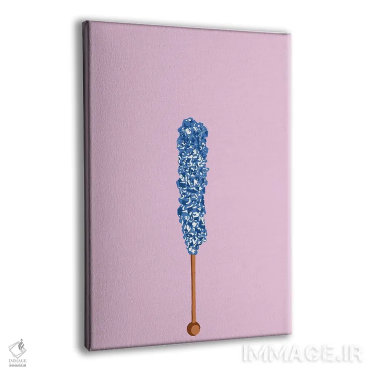 تابلو مینیمال آبنبات صخره ای آبی و صورتی اثر جیمی متز - نمای پرسپکتیو محصول