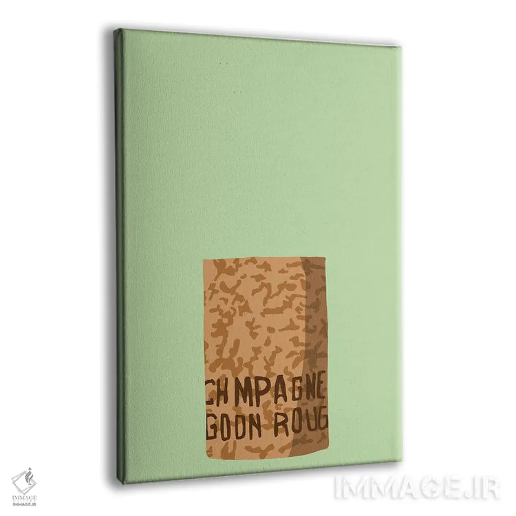 تابلو مینیمال چوب پنبه شامپاین دوم اثر جیمی متز - نمای پرسپکتیو محصول