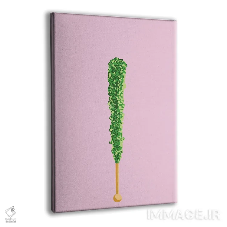 تابلو مینیمال آبنبات صخره ای سبز اثر جیمی متز - نمای پرسپکتیو محصول