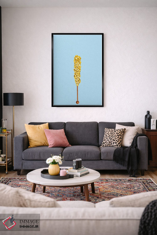 تابلو مینیمال آبنبات صخره ای زرد و آبی اثر جیمی متز - D3B