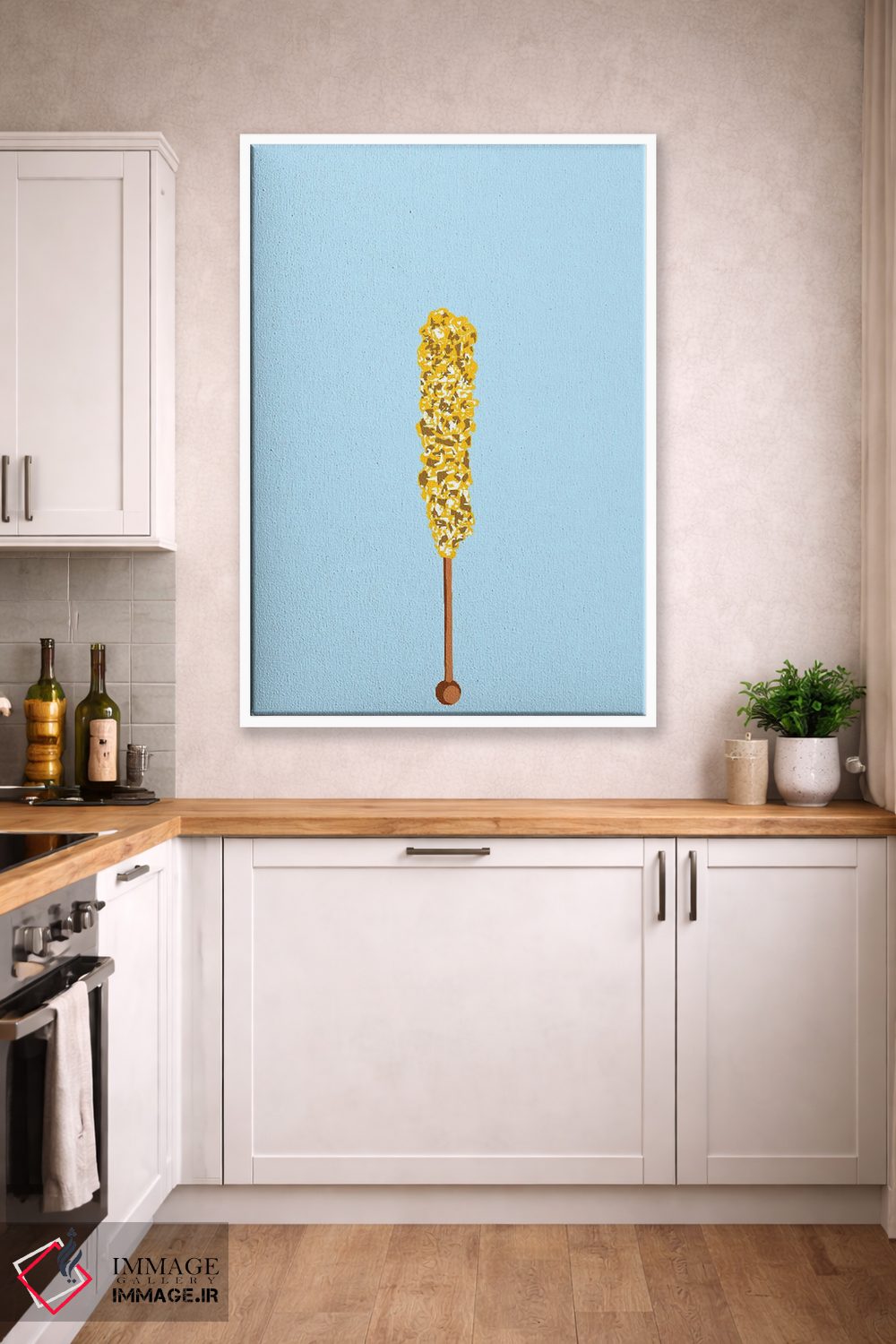 تابلو مینیمال آبنبات صخره ای زرد و آبی اثر جیمی متز - D2W