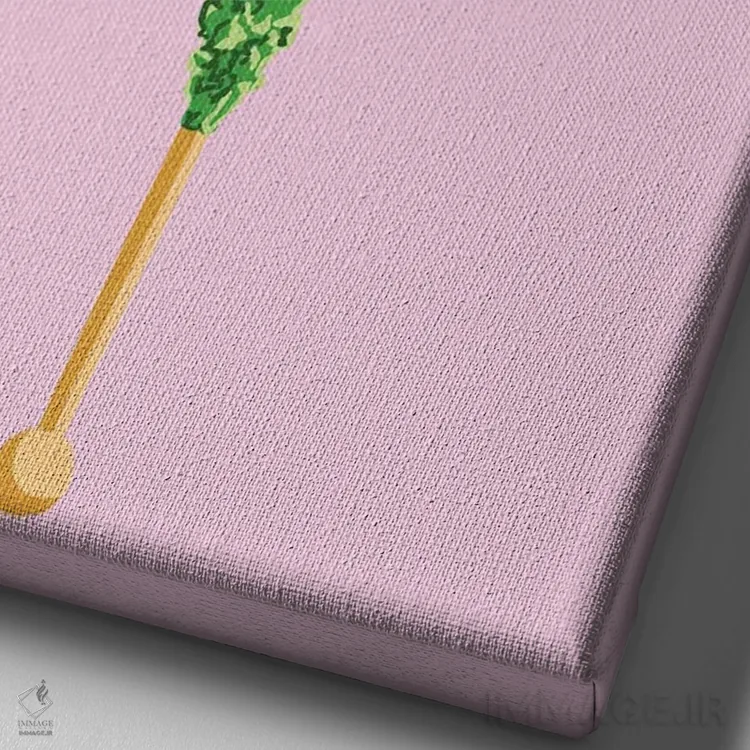 تابلو مینیمال آبنبات صخره ای سبز اثر جیمی متز - نمای نزدیک بافت بوم