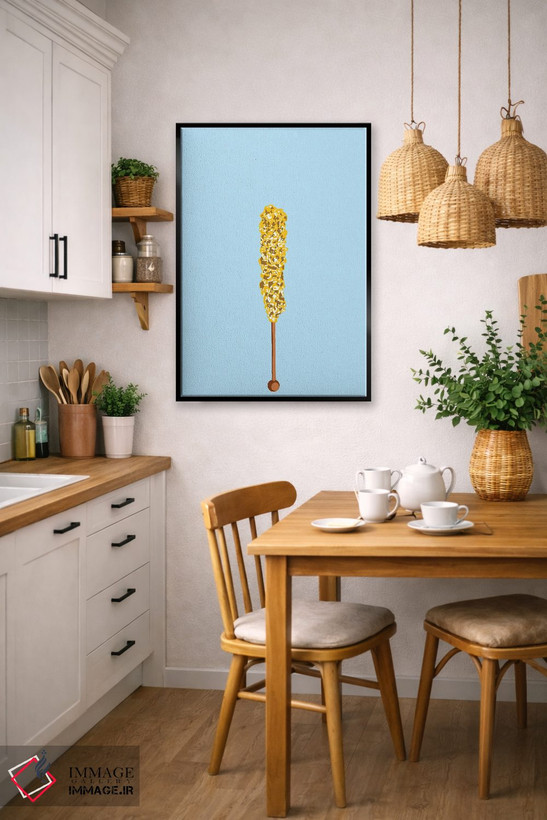 تابلو مینیمال آبنبات صخره ای زرد و آبی اثر جیمی متز - D6B
