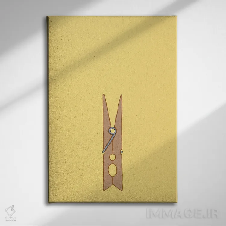 تابلو مینیمال گیره لباس اثر جیمی متز - نمای روبهرو روی دیوار