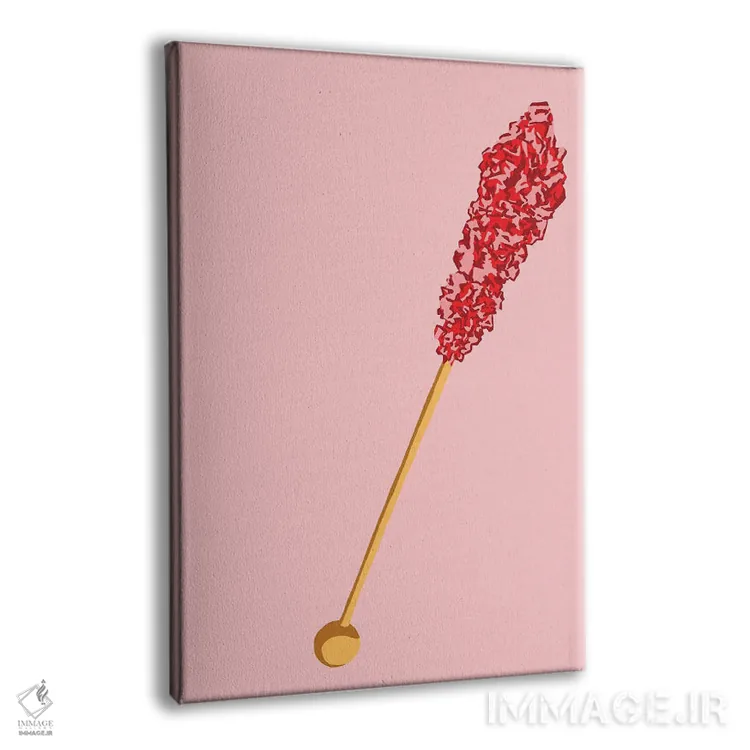 تابلو مینیمال آبنبات صخره ای قرمز و صورتی دوم اثر جیمی متز - نمای پرسپکتیو محصول