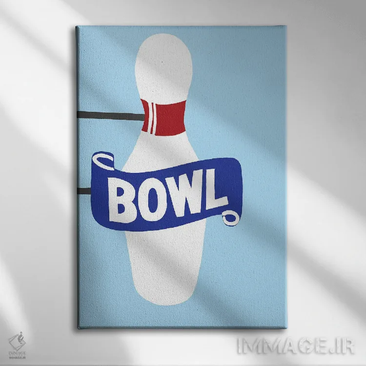 تابلوی نئون پین بولینگ وینتیج اثر جیمی متز - نمای روبهرو روی دیوار