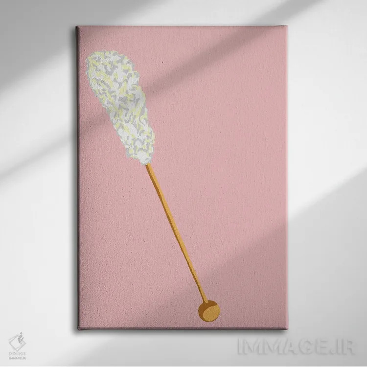 تابلو مینیمال آبنبات صخره ای سفید اثر جیمی متز - نمای روبهرو روی دیوار