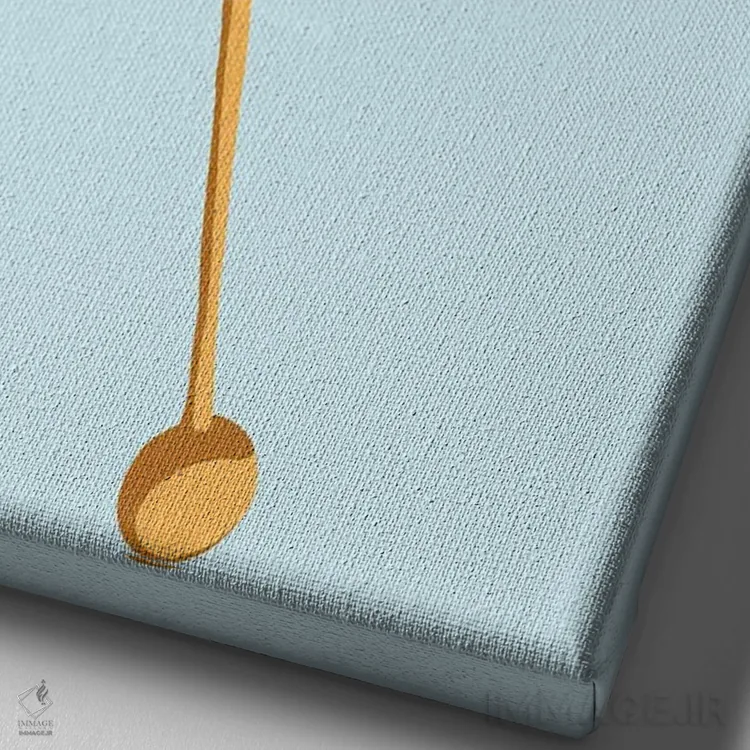 تابلو مینیمال آبنبات صخره ای سفید و سبزآبی روشن اثر جیمی متز - نمای نزدیک بافت بوم