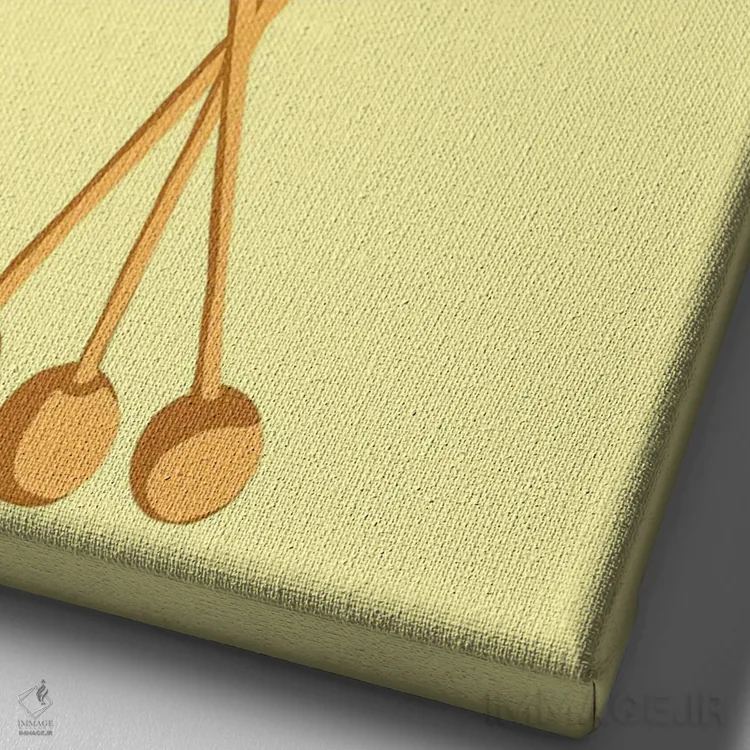 تابلو مینیمال آبنبات صخره ای سفید و سبزآبی و قرمز و زرد اثر جیمی متز - نمای نزدیک بافت بوم